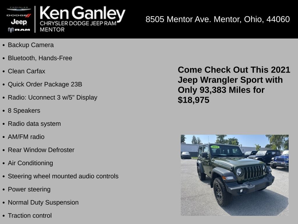 2021 Jeep Wrangler Sport 4x4