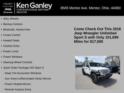 2018 Jeep Wrangler Unlimited Sport S 4x4