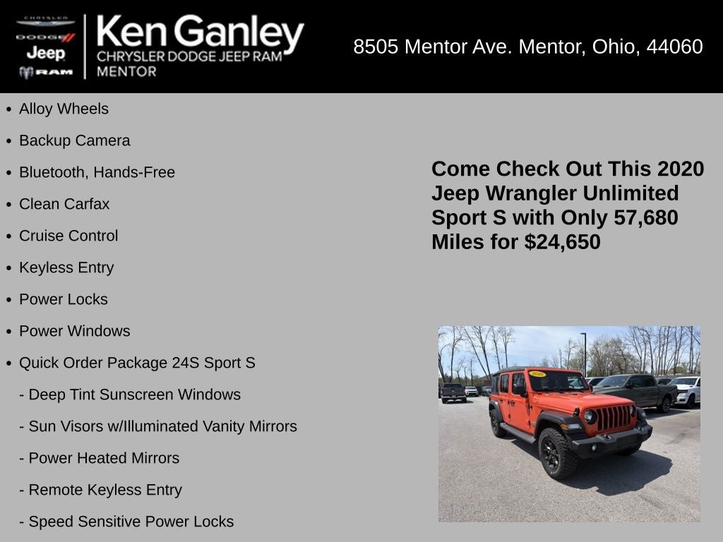 2020 Jeep Wrangler Unlimited Sport S 4x4