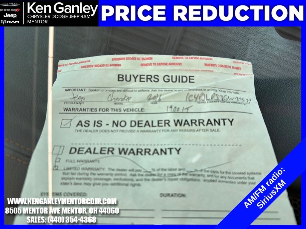 2016 Jeep Cherokee Limited