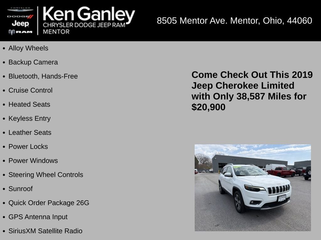 2019 Jeep Cherokee Limited 4x4