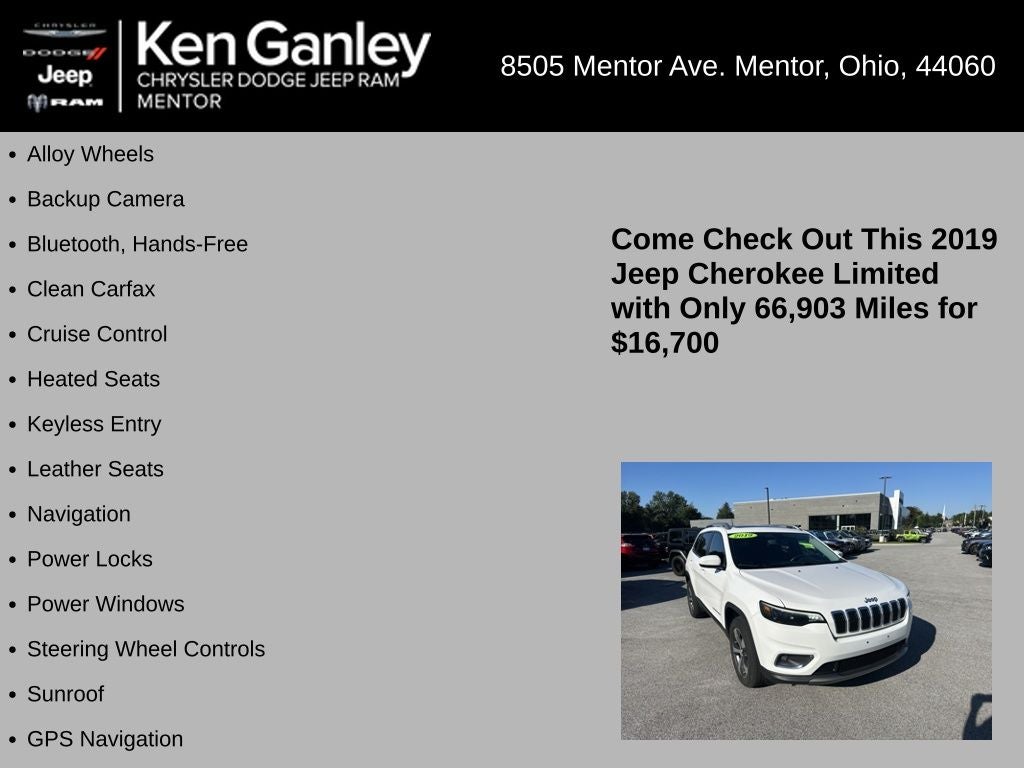 2019 Jeep Cherokee Limited 4x4