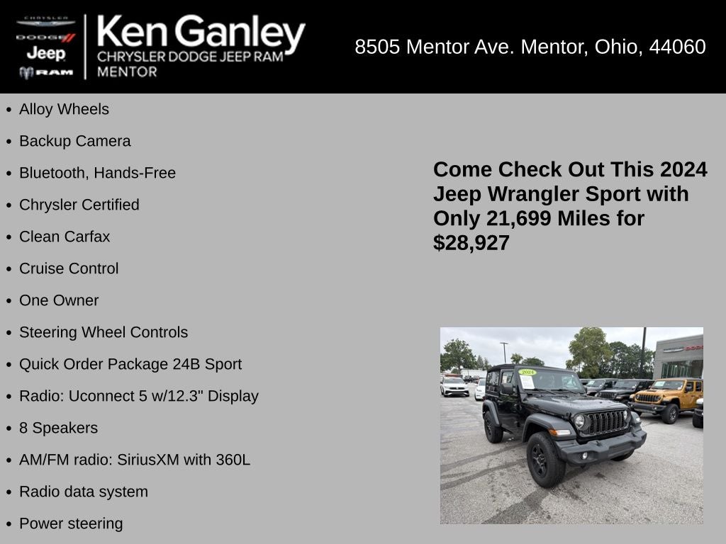 2024 Jeep Wrangler 2-Door Sport 4x4