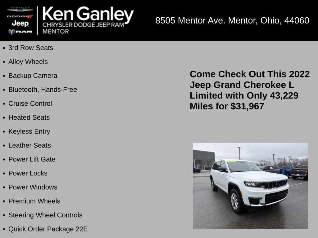 2022 Jeep Grand Cherokee L Limited 4x4