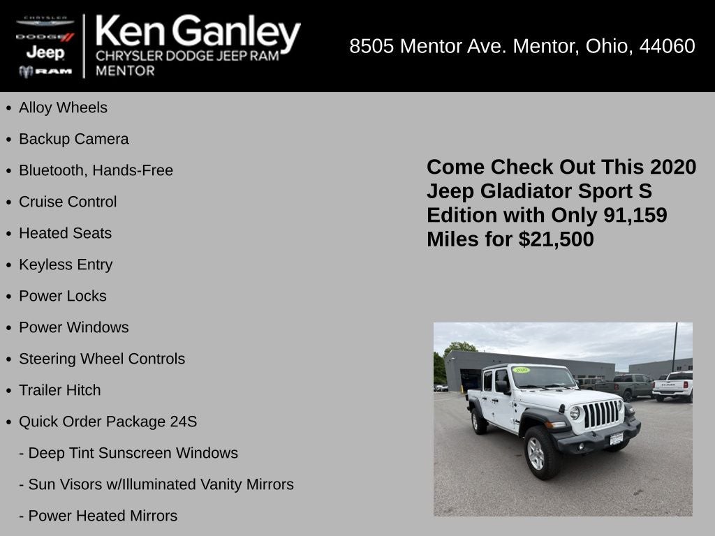 2020 Jeep Gladiator Sport S 4x4