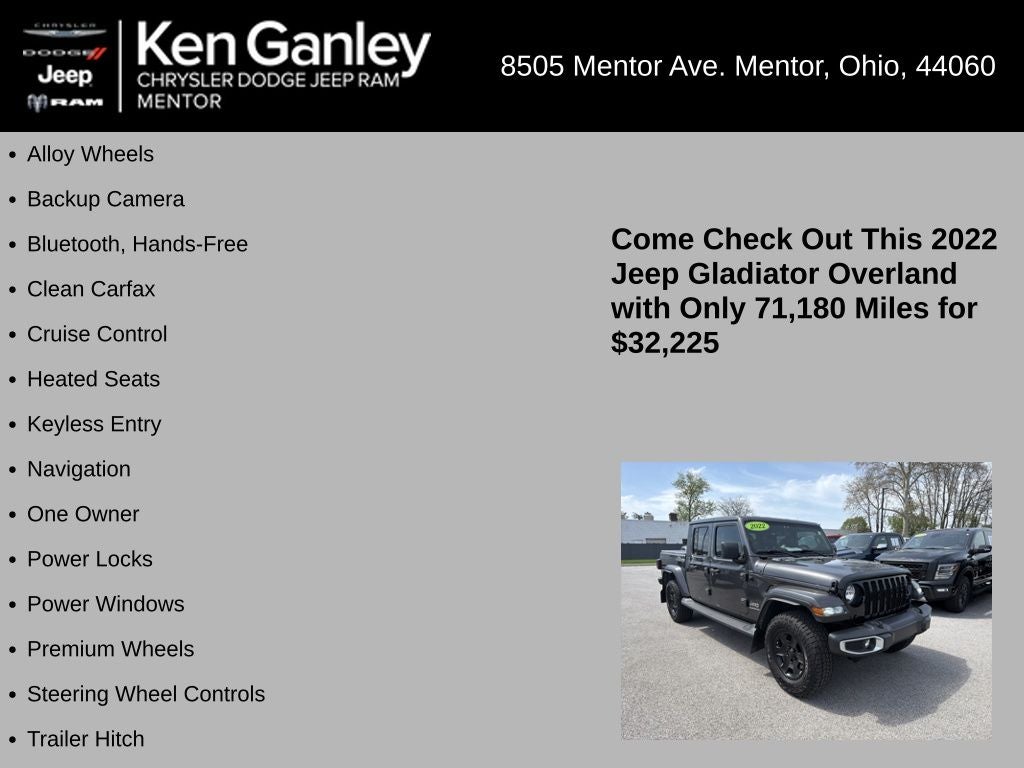 2022 Jeep Gladiator Overland 4x4