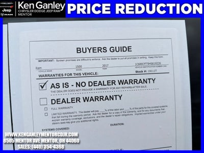 2017 RAM 1500 Express Quad Cab 4x4 6'4' Box