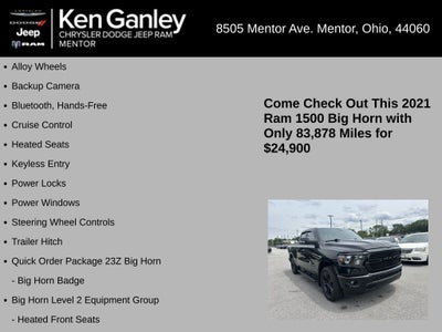 2021 RAM 1500 Big Horn Quad Cab 4x4 6'4' Box