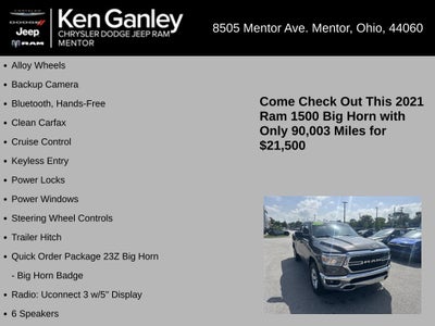 2021 RAM 1500 Big Horn Quad Cab 4x4 6'4' Box