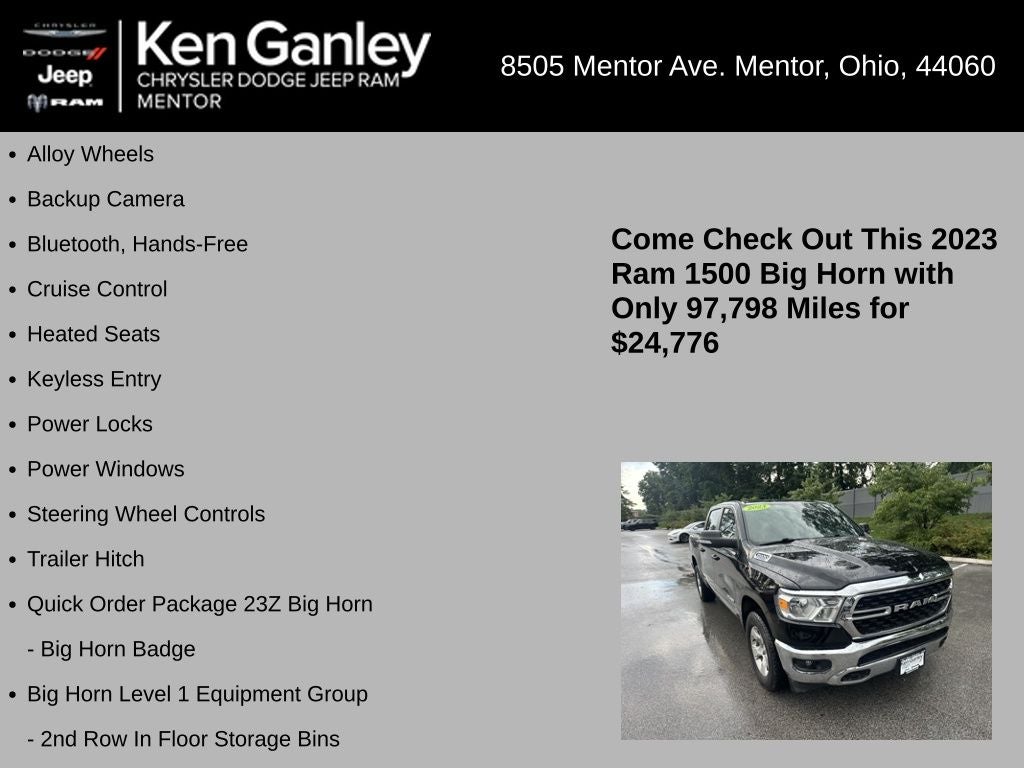 2023 RAM Ram 1500 Big Horn Crew Cab 4x4 5'7' Box