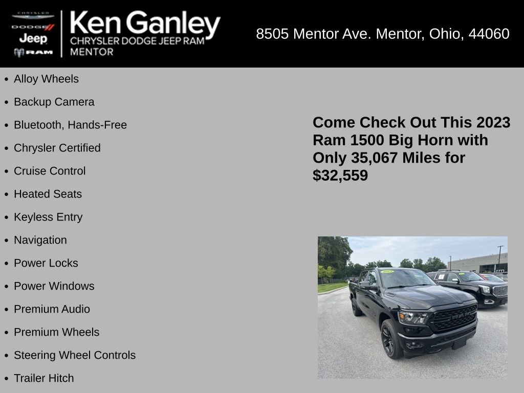2023 RAM Ram 1500 Big Horn Crew Cab 4x4 5'7' Box