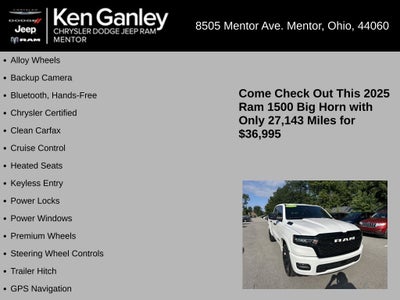 2025 RAM Ram 1500 Big Horn Crew Cab 4x4 5'7' Box