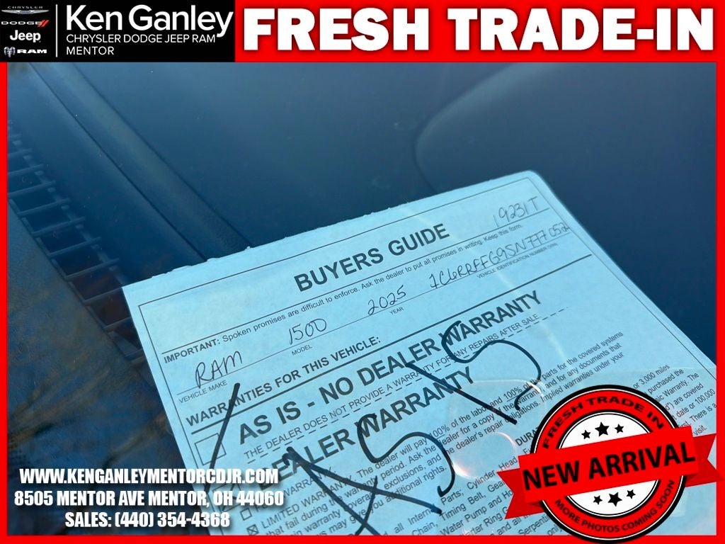 2025 RAM 1500 Big Horn Crew Cab 4x4 5'7' Box