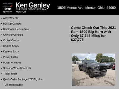 2021 RAM 1500 Big Horn Quad Cab 4x4 6'4' Box