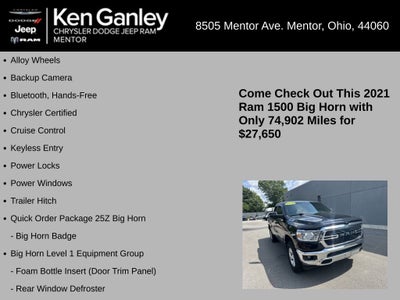 2021 RAM Ram 1500 Big Horn Quad Cab 4x4 6'4' Box