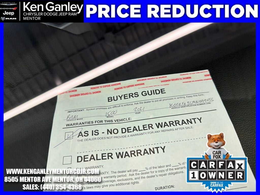 2021 RAM 1500 Big Horn Quad Cab 4x4 6'4' Box