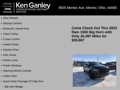 2023 RAM 1500 Big Horn Quad Cab 4x4 6'4' Box