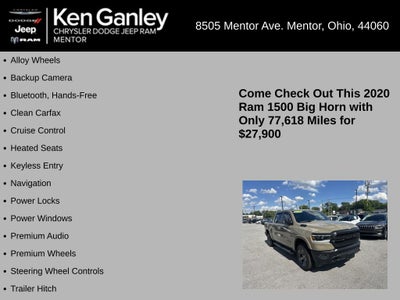 2020 RAM 1500 Big Horn Crew Cab 4x4 5'7' Box