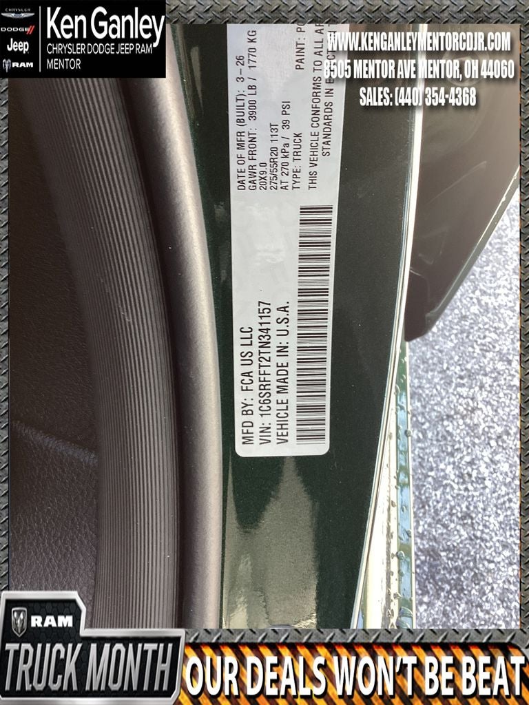 2026 RAM Ram 1500 RAM 1500 BIG HORN CREW CAB 4X4 5'7' BOX