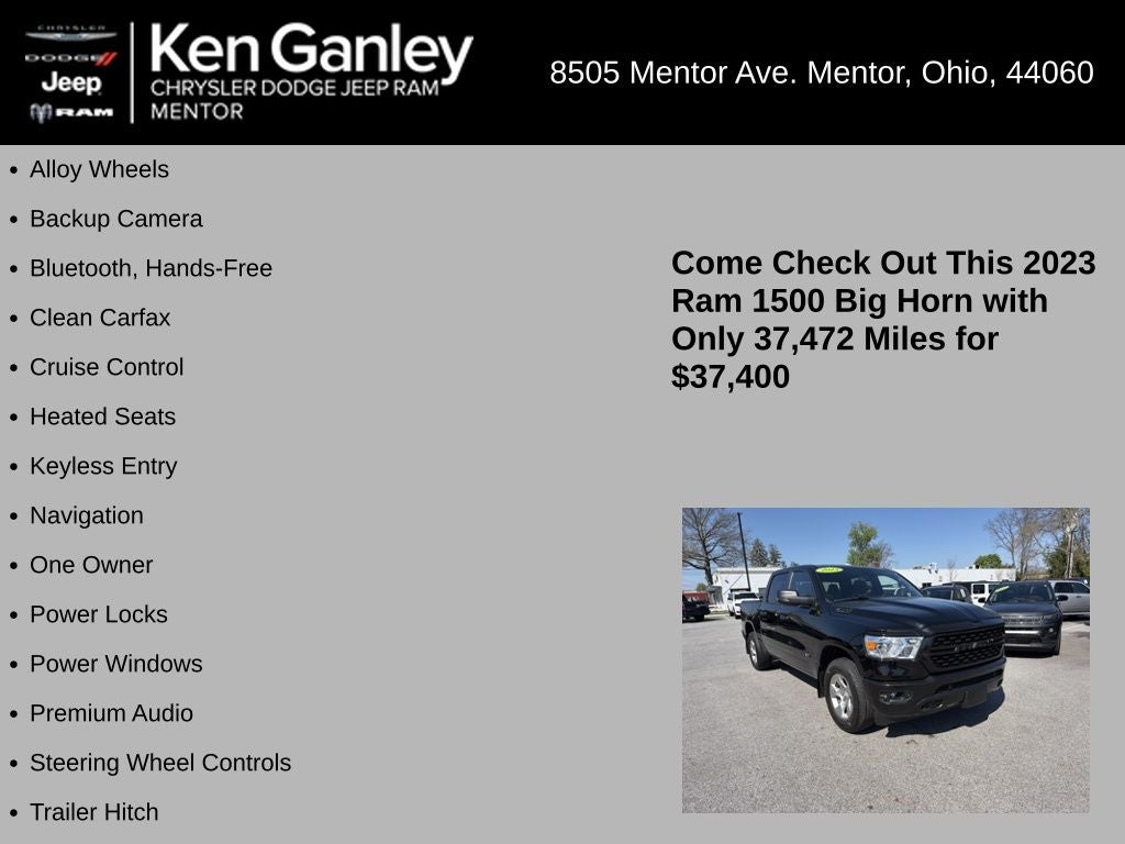2023 RAM 1500 Big Horn Crew Cab 4x4 5'7' Box