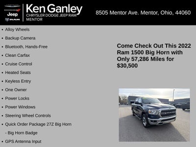 2022 RAM 1500 Big Horn Crew Cab 4x4 5'7' Box