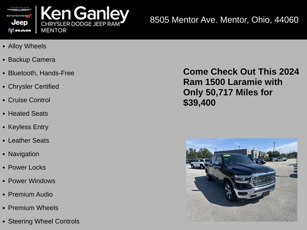 2024 RAM Ram 1500 Laramie Crew Cab 4x4 5'7' Box