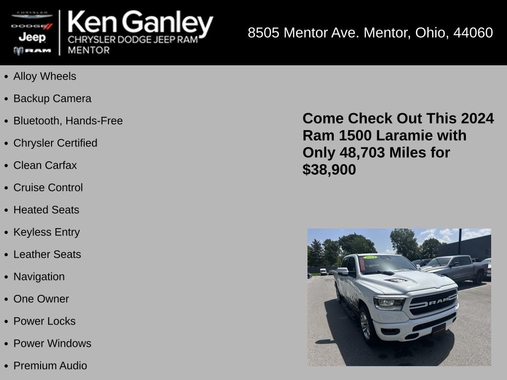2024 RAM 1500 Laramie Crew Cab 4x4 5'7' Box