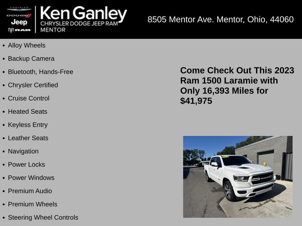 2023 RAM Ram 1500 Laramie Crew Cab 4x4 5'7' Box