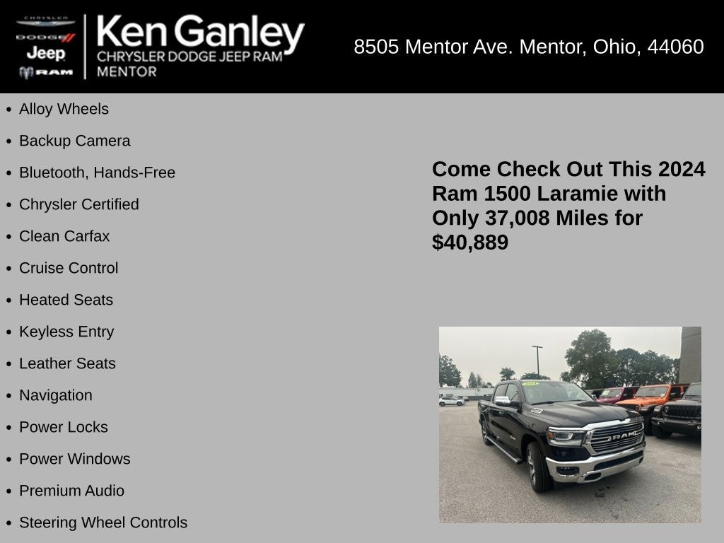 2024 RAM Ram 1500 Laramie Crew Cab 4x4 5'7' Box