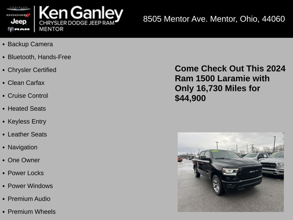 2024 RAM 1500 Laramie Crew Cab 4x4 5'7' Box