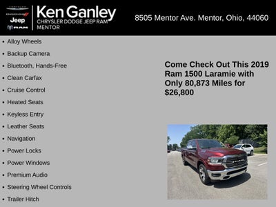 2019 RAM 1500 Laramie Crew Cab 4x4 6'4' Box