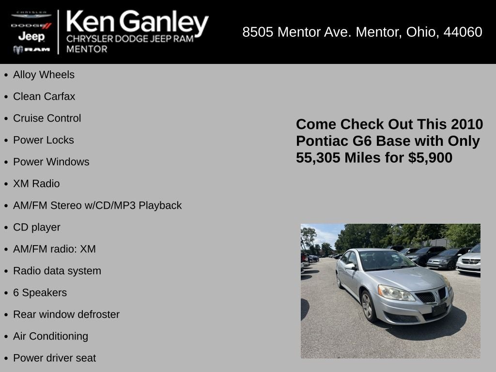 2010 Pontiac G6 Base