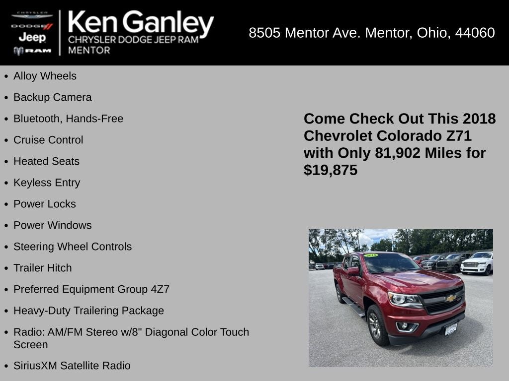2018 Chevrolet Colorado Z71
