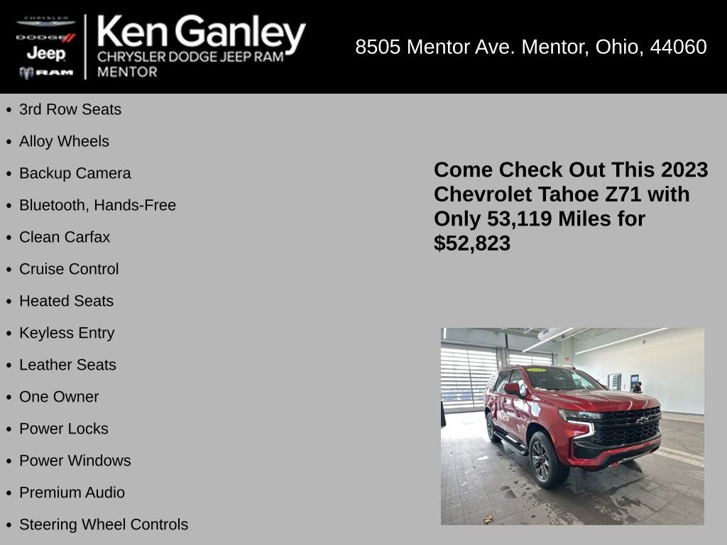 2023 Chevrolet Tahoe 4WD Z71