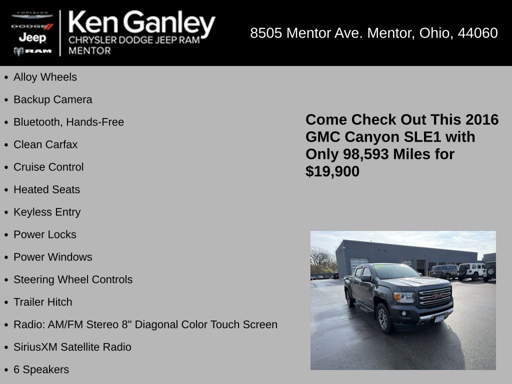 2016 GMC Canyon SLE