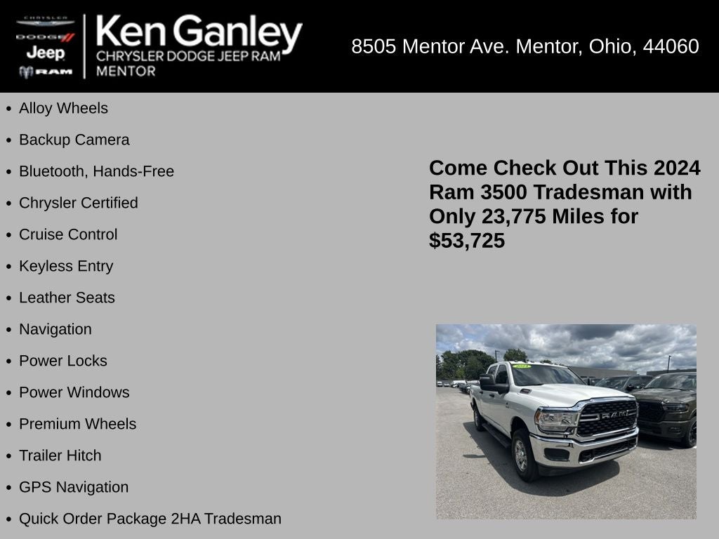 2024 RAM 3500 Tradesman Crew Cab 4x4 6'4' Box