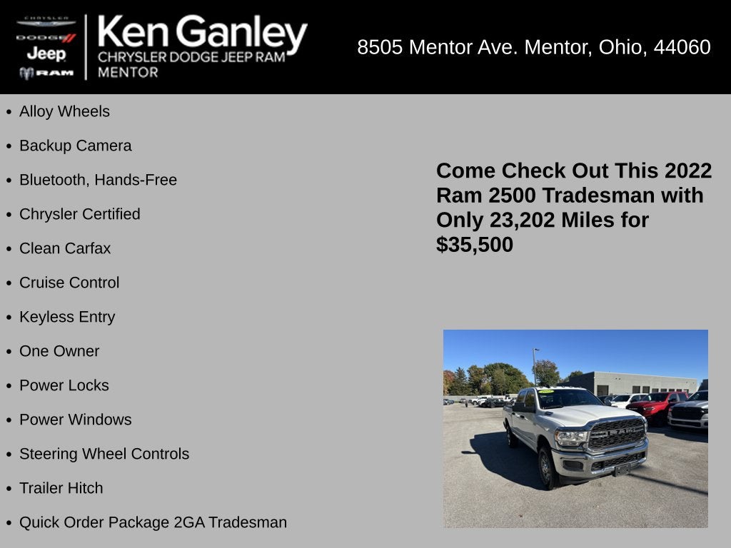 2022 RAM Ram 2500 Tradesman Crew Cab 4x4 6'4' Box