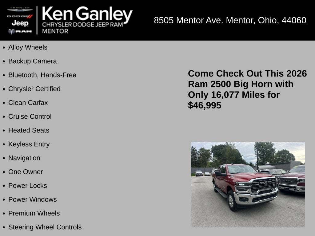 2026 RAM 2500 Big Horn