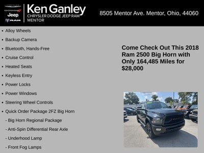 2018 RAM Ram 2500 Big Horn Crew Cab 4x4 6'4' Box