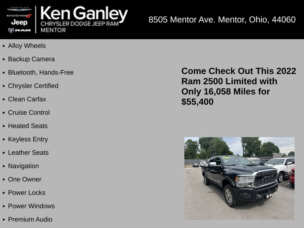 2022 RAM 2500 Limited Crew Cab 4x4 6'4' Box