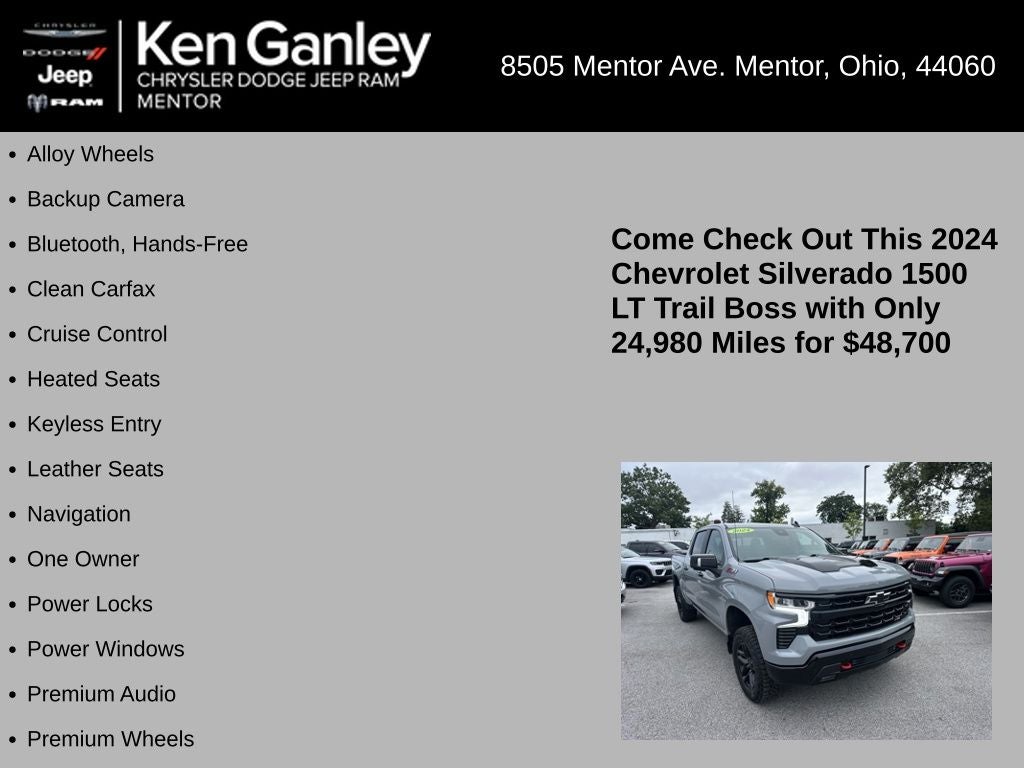 2024 Chevrolet Silverado 1500 4WD Crew Cab Short Bed LT Trail Boss