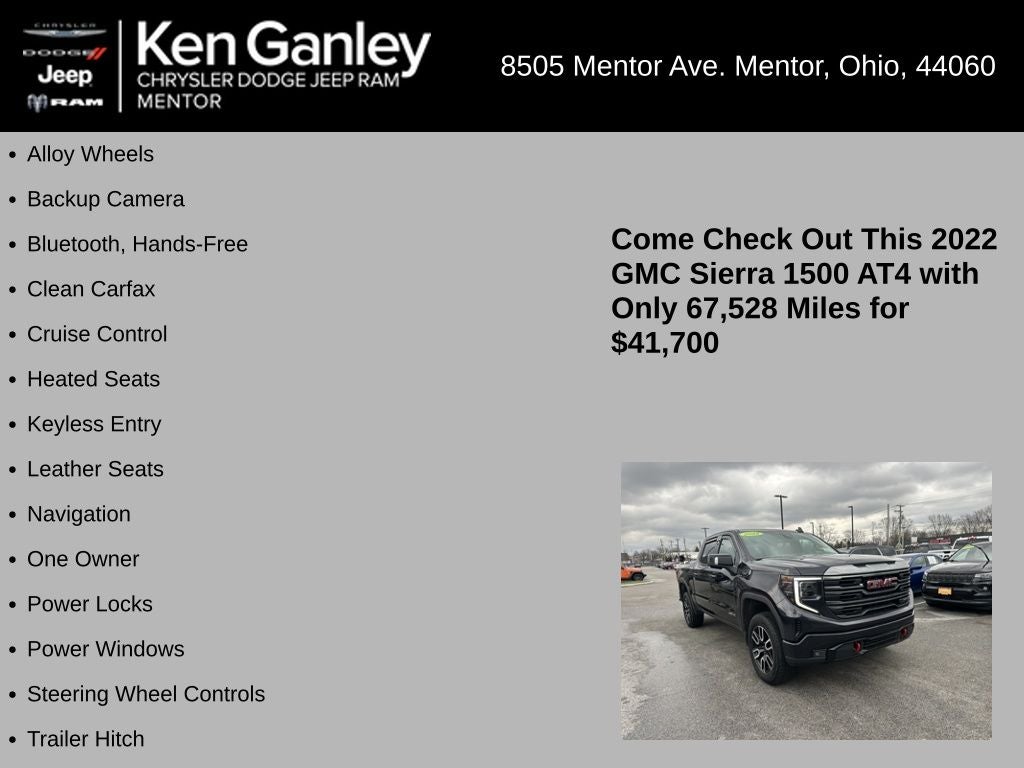 2022 GMC Sierra 1500 4WD Crew Cab Short Box AT4