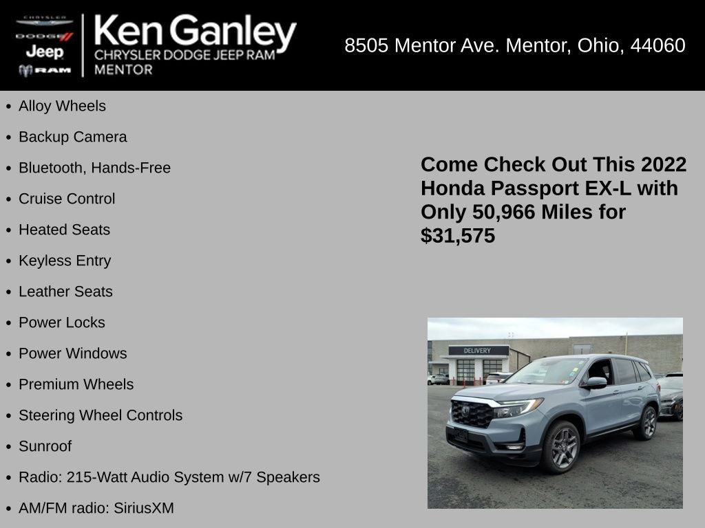 2022 Honda Passport AWD EX-L