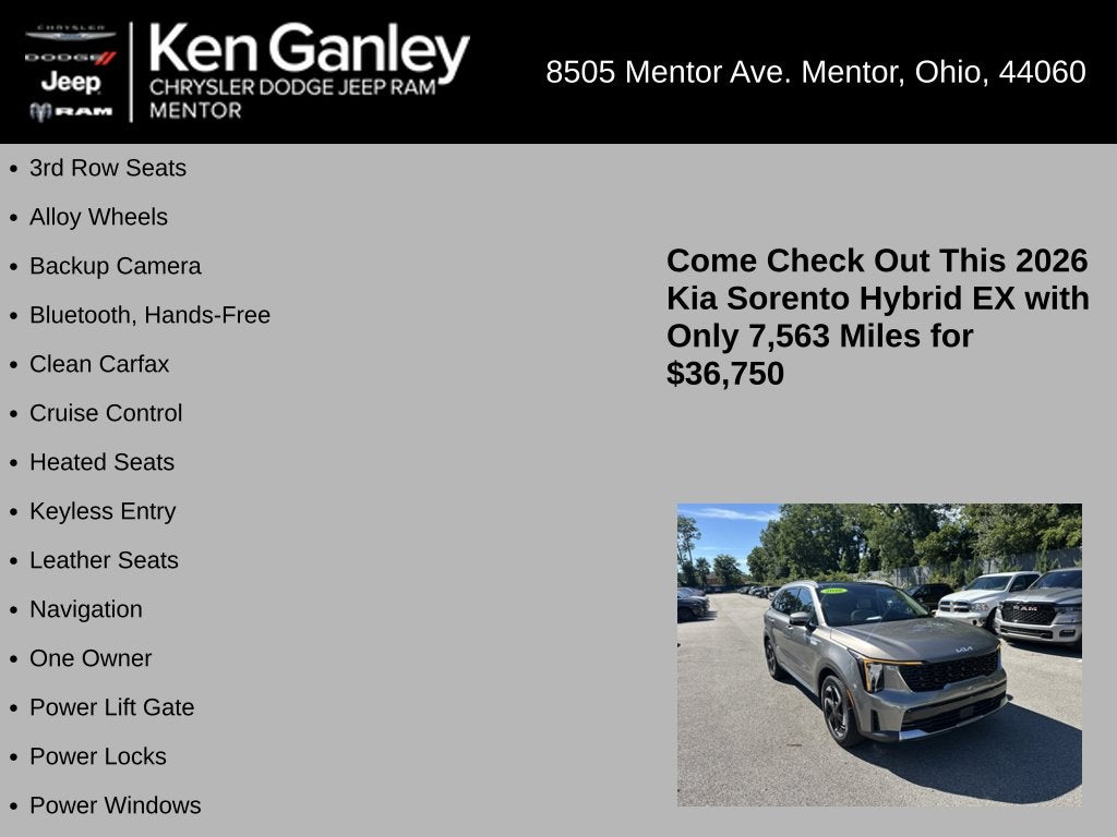 2026 Kia Sorento Hybrid EX