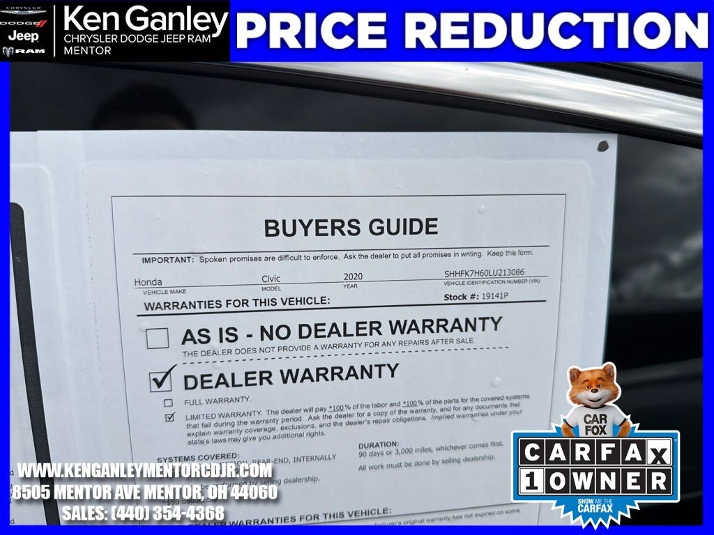 2020 Honda Civic Hatchback EX