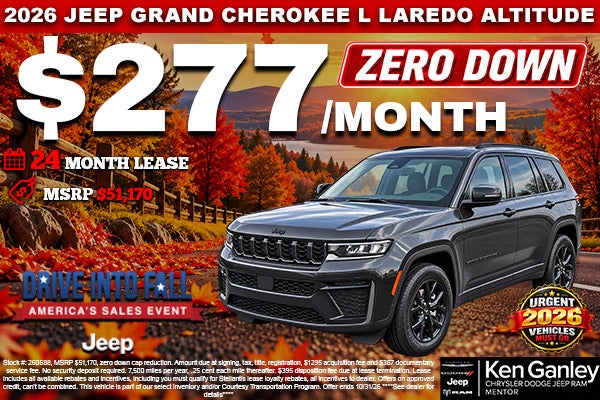2026 Jeep Grand Cherokee L LAREDO ALTITUDE $277/month – 24 m