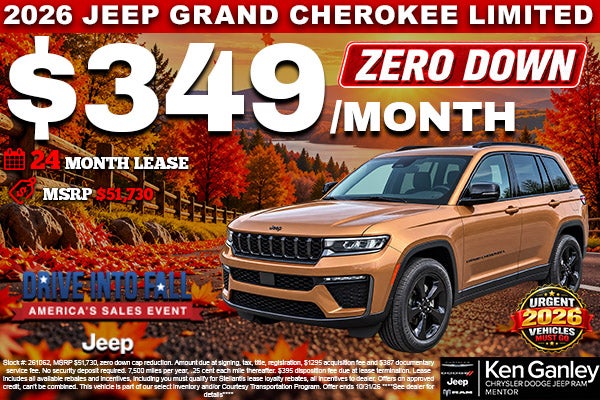 2026 Jeep Grand Cherokee LIMITED $349/month – 24 month lease